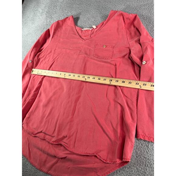 Soft Surroundings Shirt Womens Large Tunic Pink Long Sleeve Round Neck Lyocell - Picture 9 of 12